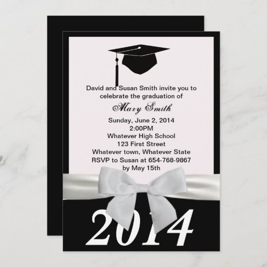 Einladung des White Ribbon Abschlusses (Vorne/Hinten)