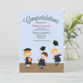 Einladung des Young Boy Graduate Abschlusses (Stehend Vorderseite)