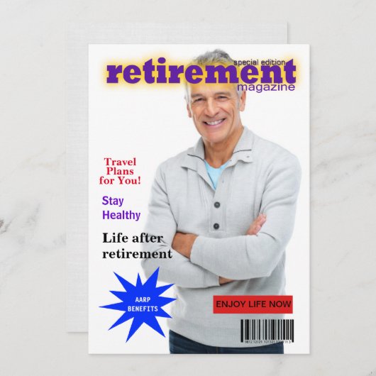 Einladung des Zeitschrift Retirement Cover (Vorne/Hinten)