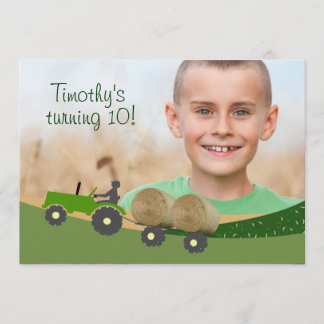 Einladung des Zuges: Niedliche Hay Bale Farm Scene