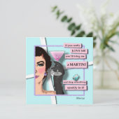 Einladung - Diamanten und Martinis (Stehend Vorderseite)