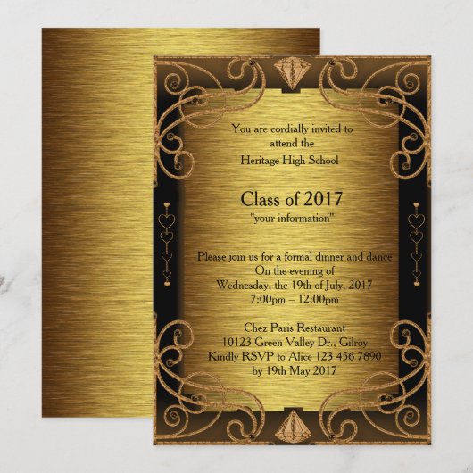 Einladung Dinner & Tanz, noch zu Ende (Vorne/Hinten)