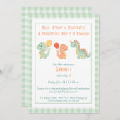 Einladung Dino-Mite zum Geburtstag - Roar, Stomp & (Vorne/Hinten)