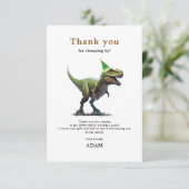 Einladung Dinosaur zum Geburtstag, drei Nachmittag (Stehend Vorderseite)