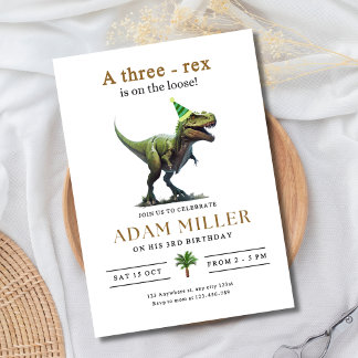 Einladung Dinosaur zum Geburtstag, drei Nachmittag