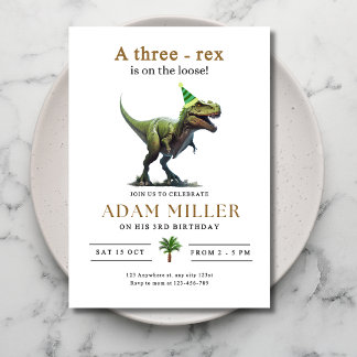 Einladung Dinosaur zum Geburtstag, drei Nachmittag