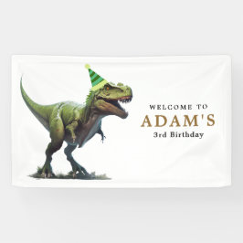 Einladung Dinosaur zum Geburtstag, drei Nachmittag Banner
