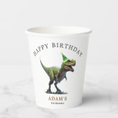 Einladung Dinosaur zum Geburtstag, drei Nachmittag Pappbecher (Vorderseite)
