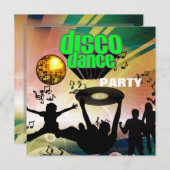 Einladung Disco Dance Party Retro (Vorne/Hinten)