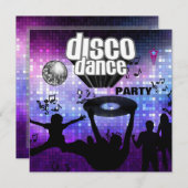 Einladung Disco Dance Party Retro (Vorne/Hinten)