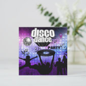 Einladung Disco Dance Party Retro (Stehend Vorderseite)