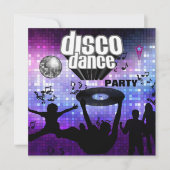 Einladung Disco Dance Party Retro (Vorderseite)