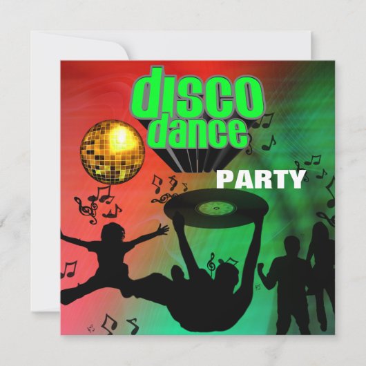 Einladung Disco Dance Party Retro (Vorderseite)