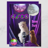 Einladung Disco Party Hunde Katze Maltesische Welp (Vorne/Hinten)