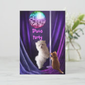 Einladung Disco Party Hunde Katze Maltesische Welp (Stehend Vorderseite)