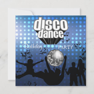 Einladung Disco-Tanz-Geburtstagsfeier Retro