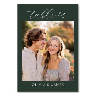 Einladung Dunkelgrün Minimalistisch Foto Tischnummer