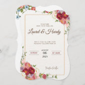 Einladung dunkelrote Blume (Vorne/Hinten)