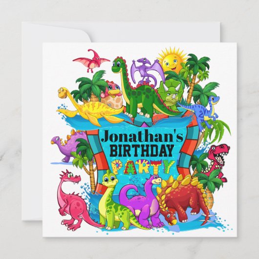 EINLADUNG DYNAMITE-O-SAURUS DINOSAUR (Vorderseite)