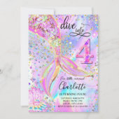 Einladung Edi zum 4. Geburtstag der Meerjungfrau (Vorderseite)