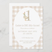 Einladung einer Albernen Gänse zum ersten Geburtst (Vorne/Hinten)