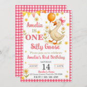 Einladung einer Albernen Gänse zum ersten Geburtst (Vorne/Hinten)