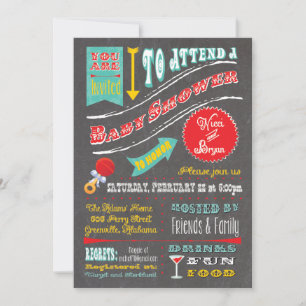 Einladung einer Babydusche