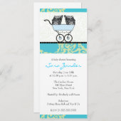 Einladung einer Babydusche für zwei Kinder - Babyt (Vorne/Hinten)