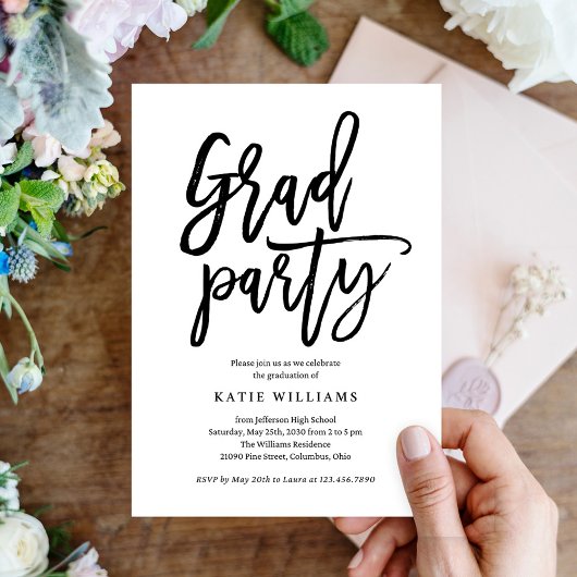 Einladung einer Brushed Graduation Party