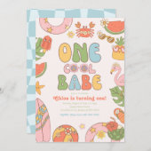 Einladung einer Coolen Babe zum ersten Geburtstag (Vorne/Hinten)