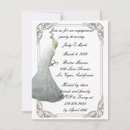Einladung einer Custom White Peacock Engagement Pa