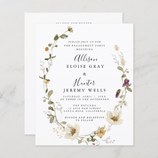 Einladung einer eleganten Bewerbungspartei (Vorne/Hinten)