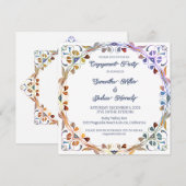 Einladung einer farbenfrohen floralen Grenzeinsatz (Vorne/Hinten)