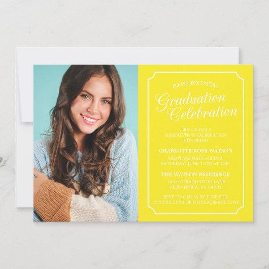 EINLADUNG EINER KLASSISCHEN CHIC-ELEGANTEN SCHULAB (Vorderseite)