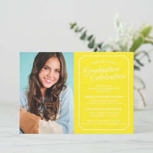 EINLADUNG EINER KLASSISCHEN CHIC-ELEGANTEN SCHULAB (Stehend Vorderseite)