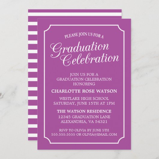 EINLADUNG EINER KLASSISCHEN CHIC-ELEGANTEN SCHULAB (Vorne/Hinten)