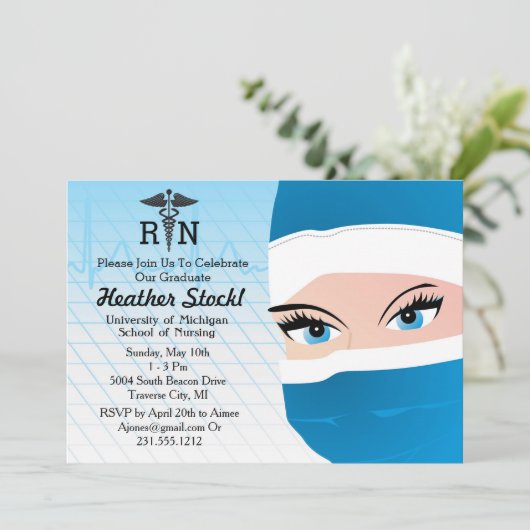 Einladung einer Krankenpflegeschule zur Krankenpfl (Stehend Vorderseite)