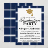 Einladung einer modernen Blue Graduation Party (Vorne/Hinten)