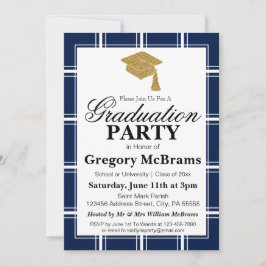 Einladung einer modernen Blue Graduation Party