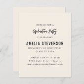 Einladung einer modernen Cream Graduation Party (Vorne/Hinten)