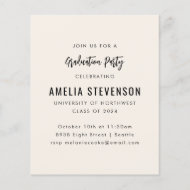 Einladung einer modernen Cream Graduation Party