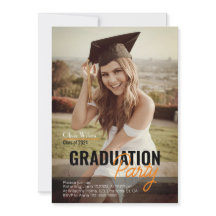 Einladung einer modernen Foto Graduation Party