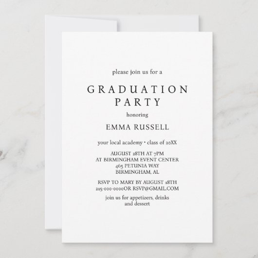 Einladung einer modernen Graduiertengruppe (Vorderseite)