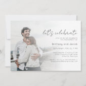 Einladung einer modernen Hochzeitsfeier für Foto (Vorderseite)