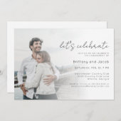 Einladung einer modernen Hochzeitsfeier für Foto (Vorne/Hinten)