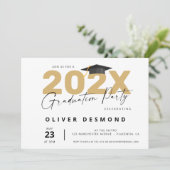 Einladung einer modernen Minimalistischen Goldgrad (Stehend Vorderseite)