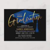 Einladung einer modernen Minimalistischen Graduier Postkarte (Vorderseite)