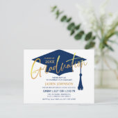 Einladung einer modernen Minimalistischen Graduier Postkarte (Stehend Vorderseite)