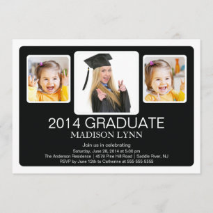 Einladung einer modernen Multi-Foto-Graduierungspa