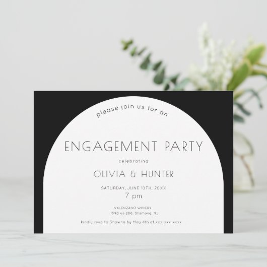 Einladung einer modernen schwarzen und weißen Enga (Stehend Vorderseite)